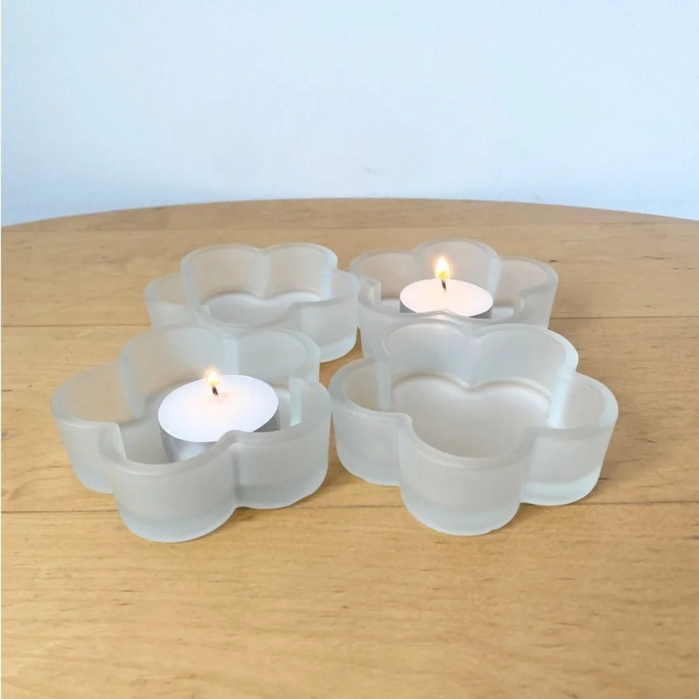 Vintage IKEA Glass Tea Light Holders, Set of 4
